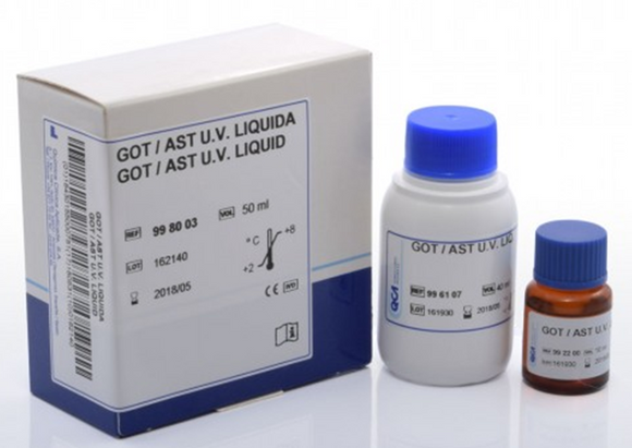 Aspartato aminotransferasa GOT/AST UV líquida 1 x 50 mL, Cat. 998003 QCA