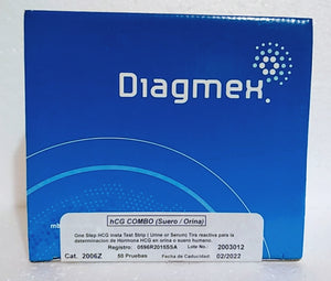 Prueba embarazo hCG COMBO (suero/orina) Cat. 2006Z DIAGMEX